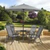 Pagoda Sienna 4 Seat Dining Set Including Parasol -Garden Furniture Shop 46756 2584