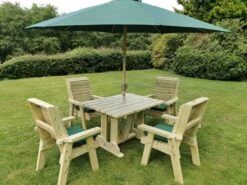 Churnet Valley Ergo 4 Seat Table Set - 4 X Chairs -Garden Furniture Shop 46797 2540