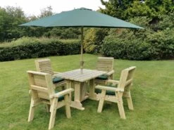 Churnet Valley Ergo 4 Seat Table Set - 4 X Chairs -Garden Furniture Shop 46797 2541