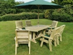 Churnet Valley Ergo 6 Seat Table Set - 6 X Chairs -Garden Furniture Shop 46799 2532
