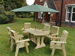 Churnet Valley Ergo 6 Seat Table Set - 6 X Chairs -Garden Furniture Shop 46799 2533