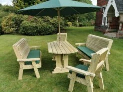 Churnet Valley Ergo 8 Seat Table Set - 2 X Chairs & 2 X 3-Seater Benches -Garden Furniture Shop 46800 2528