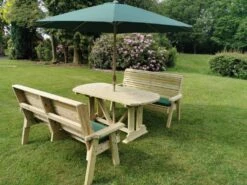 Churnet Valley Ergo 6 Seat Table Set - 3 X Benches -Garden Furniture Shop 46802 2519