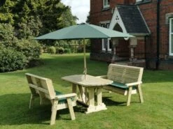 Churnet Valley Ergo 6 Seat Table Set - 3 X Benches -Garden Furniture Shop 46802 2520