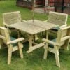 Churnet Valley Ergo 8 Seater Square Set - 4 X Benches -Garden Furniture Shop 46805 2511