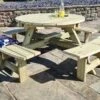 Churnet Valley Westwood Round 8 Seat Picnic Table -Garden Furniture Shop 46830 2420