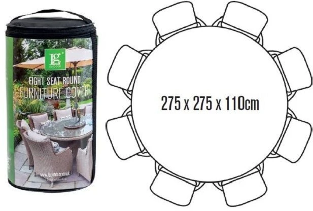 LG Outdoor DXCOV04 Deluxe Cover For 8 Seat Round Dining Set - Up To 180cm Table 5 LG Outdoor DXCOV04 Deluxe Cover For 8 Seat Round Dining Set - Up To 180cm Table - Image 3