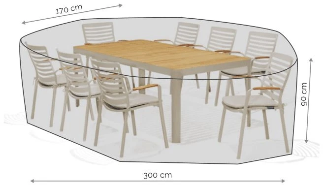 Lifestyle Garden 8 Seater Dining Set Cover 4 Lifestyle Garden 8 Seater Dining Set Cover - Image 2