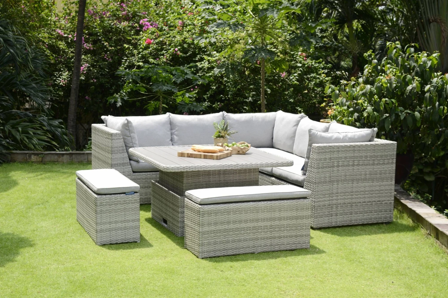 Aruba Casual Corner Dining Bench Set 3 Aruba Casual Corner Dining Bench Set