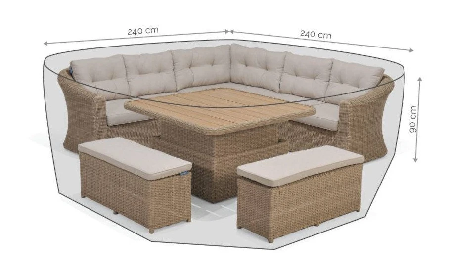 Lifestyle Garden Casual Corner Dining Bench Set Cover 5 Lifestyle Garden Casual Corner Dining Bench Set Cover - Image 3