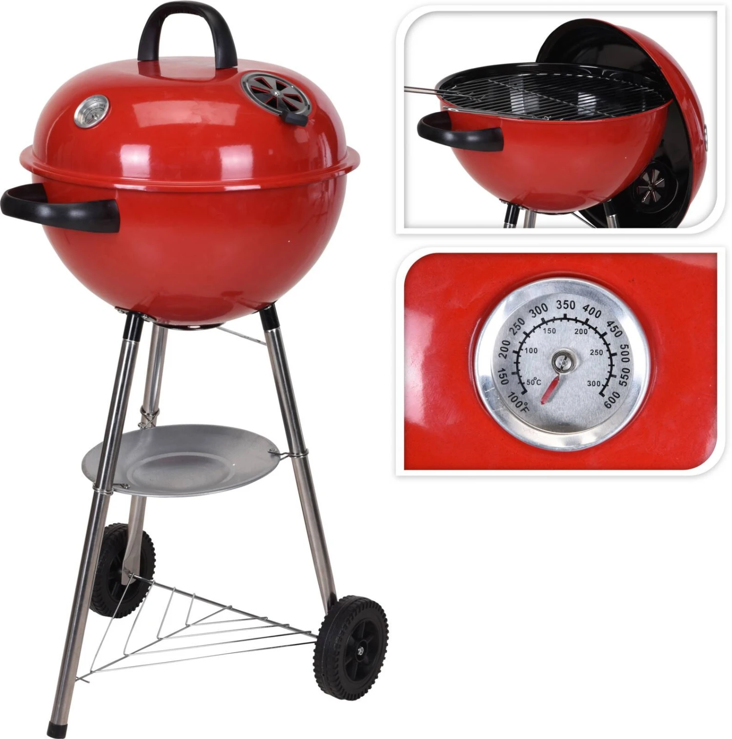 Koopman Vented Kettle Barbecue Red 3 Koopman Vented Kettle Barbecue Red