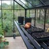Halls Greenhouses 4ft Integral Staging Black For The Broadway (Lean-To) -Garden Furniture Shop 48347 38271