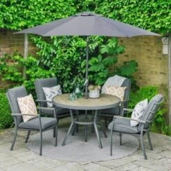 LG Outdoor Monza 4 Seat Set With High Back Armchairs And Parasol -Garden Furniture Shop 51129 30459