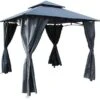 Royalcraft Cambridge Compact Gazebo 2.75m X 2.75m - Grey -Garden Furniture Shop 51827 28639